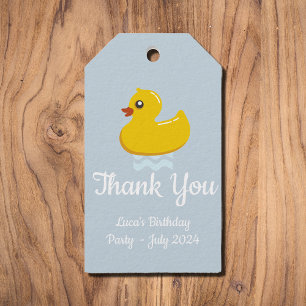 yellow rubber duck  -birthday party - Thank you  Gift Tags
