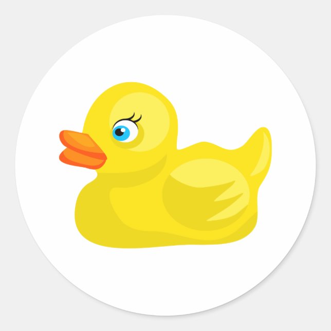 Yellow Rubber Duck Classic Round Sticker (Front)