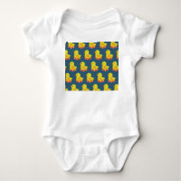 Yellow rubber duck, cute, seamless pattern.