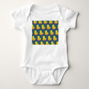 Yellow rubber duck, cute, seamless pattern. baby bodysuit