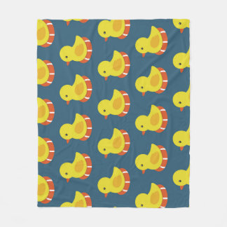 Yellow rubber duck, cute, seamless pattern. fleece blanket