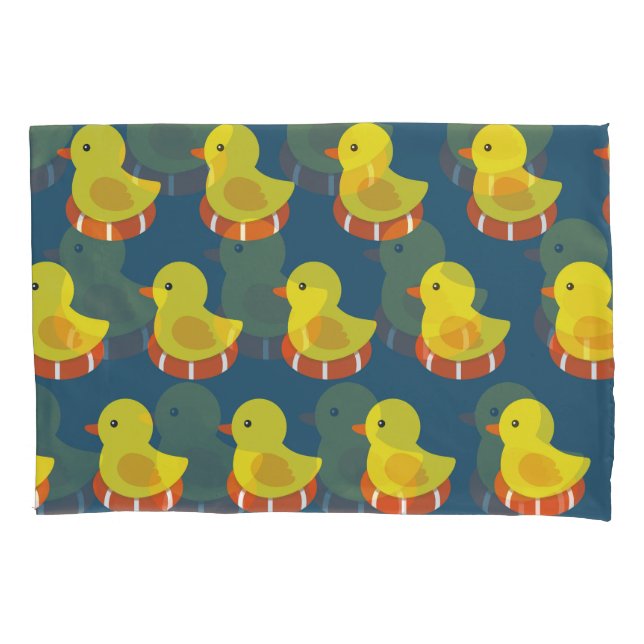 Yellow rubber duck, cute, seamless pattern. pillowcase (Front)