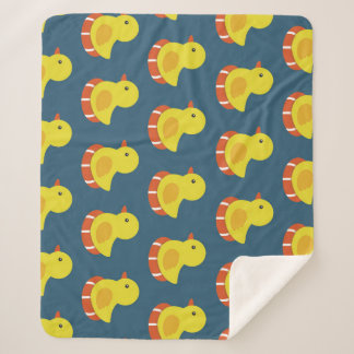 Yellow rubber duck, cute, seamless pattern. sherpa blanket