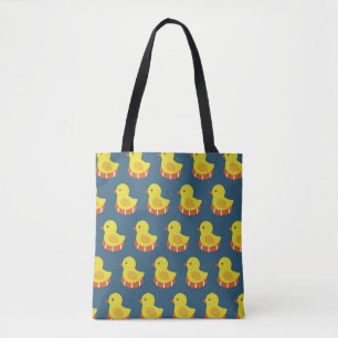 Yellow rubber duck, cute, seamless pattern. tote bag