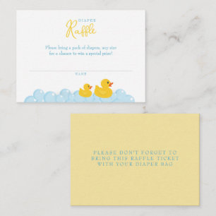 Yellow Rubber Duck Diaper Raffle Card Insert