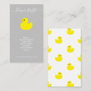 Yellow Rubber Duck Diaper Raffle Ticket Enclosure Card