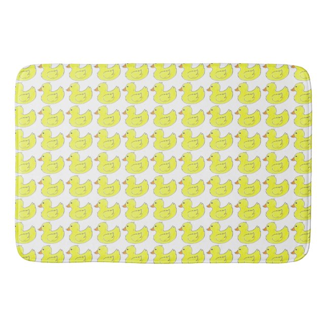 Yellow Rubber Duck Duckie Ducky Duckies Bath Toys Bath Mat (Front)