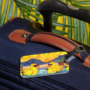 Yellow Rubber Duck Family Resort Vacation Custom Luggage Tag