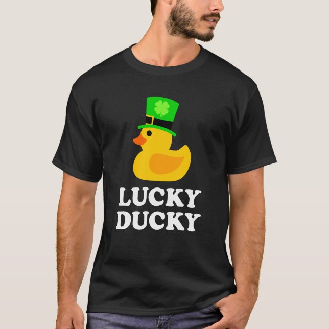 Yellow Rubber Duck Four Leaf C Hat Cool St Patrick T-Shirt (Front)