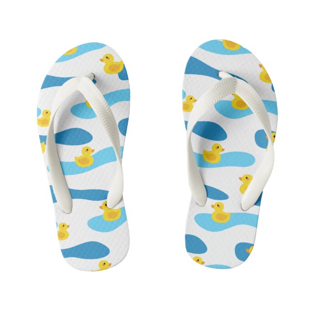 Yellow Rubber Duck Pattern Kid's Jandals (Footbed)