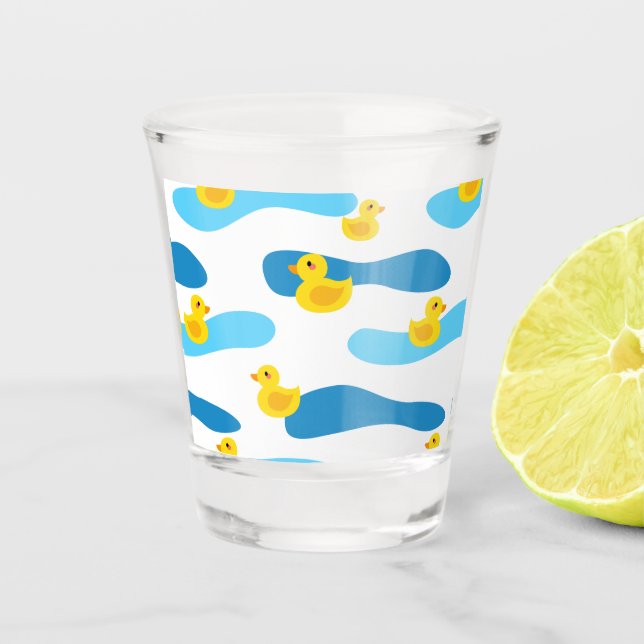 Yellow Rubber Duck Pattern Shot Glass (Front)