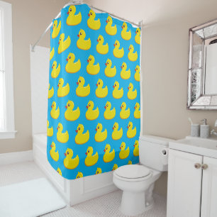 yellow rubber duck pattern  shower curtain