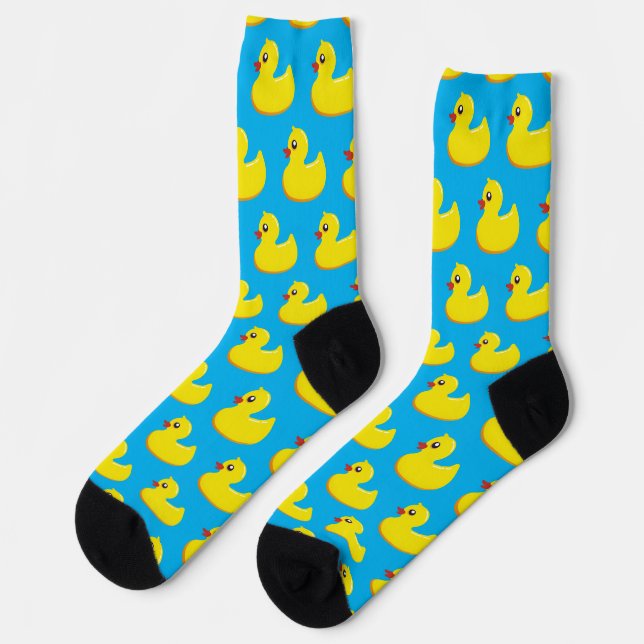 yellow rubber duck pattern  socks (Left)