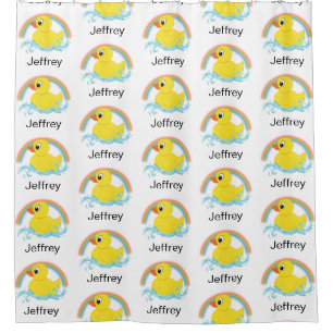 Yellow Rubber Duck Personalized Shower Curtain