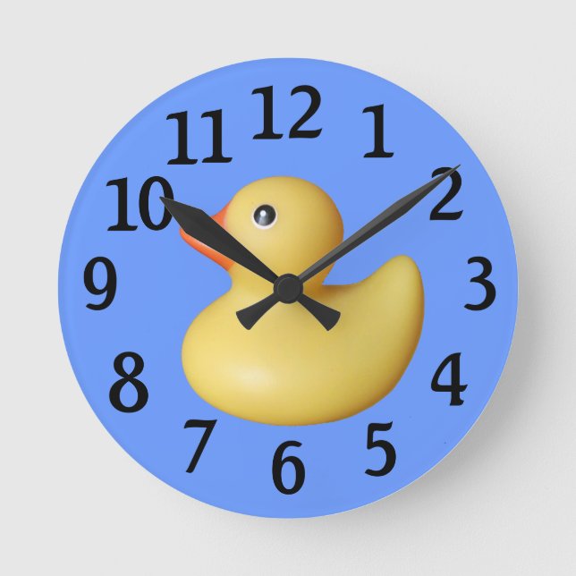 Yellow Rubber Duck Wall Clock (Front)