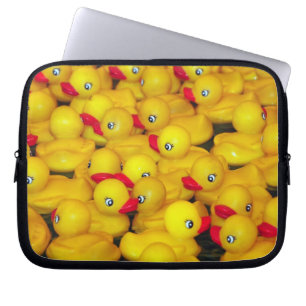 Yellow rubber duckies laptop sleeve