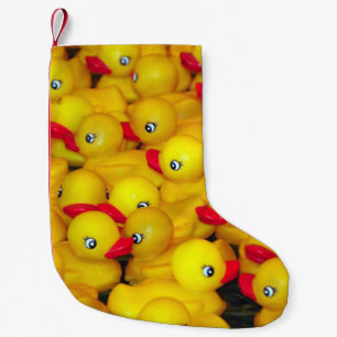 Yellow rubber duckies small christmas stocking