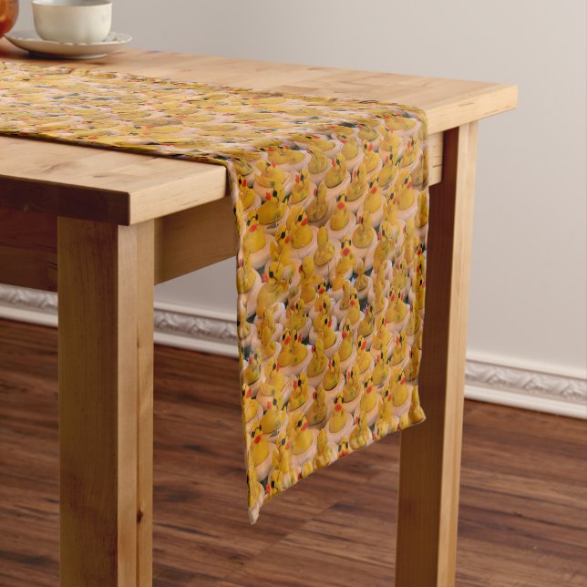 Yellow Rubber Ducks Animal Pattern     Short Table Runner (In Situ)