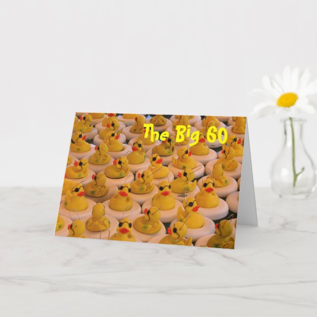 Yellow Rubber Ducks Funny 60th Birthday   Card (Small Plant)