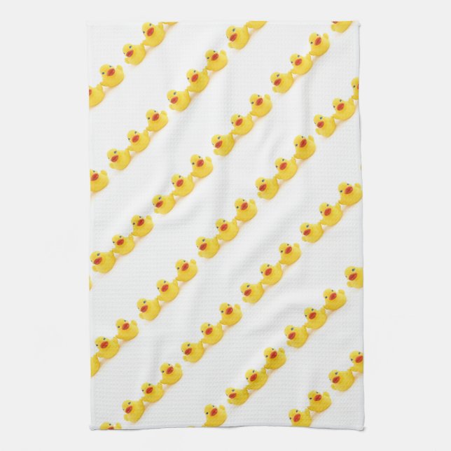 Yellow Rubber Ducks Tea Towel (Vertical)