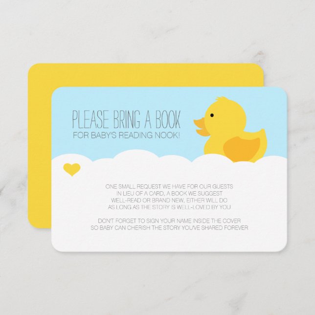 Yellow Rubber Ducky Bubble Bath Baby Shower Invitation (Front/Back)