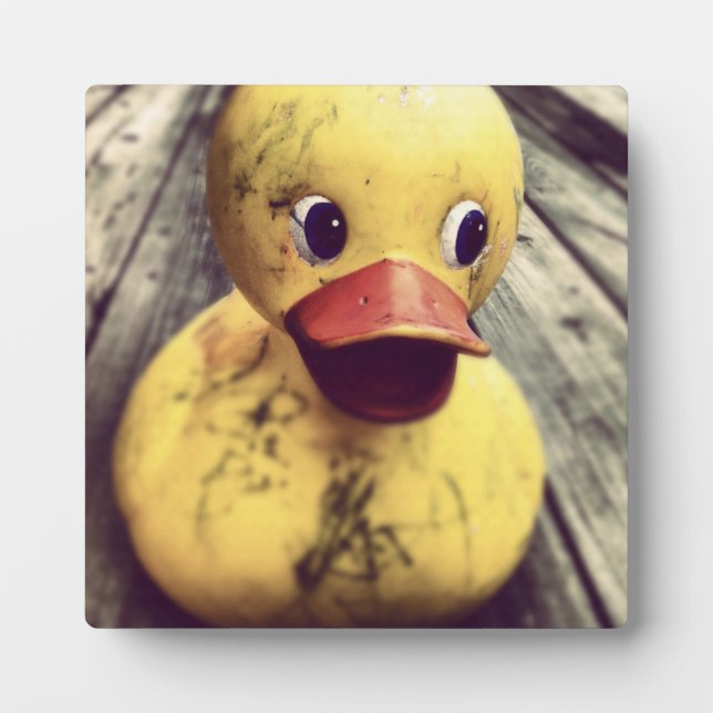 Yellow Rubber Ducky Covered in Dirt! Plaque (Front)