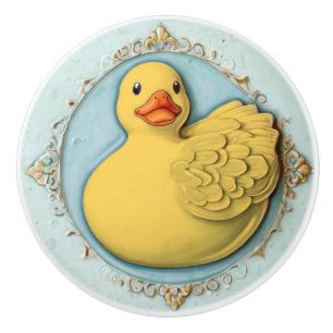Yellow Rubber Ducky Cute Duck Duckie Toy Bathroom Ceramic Knob