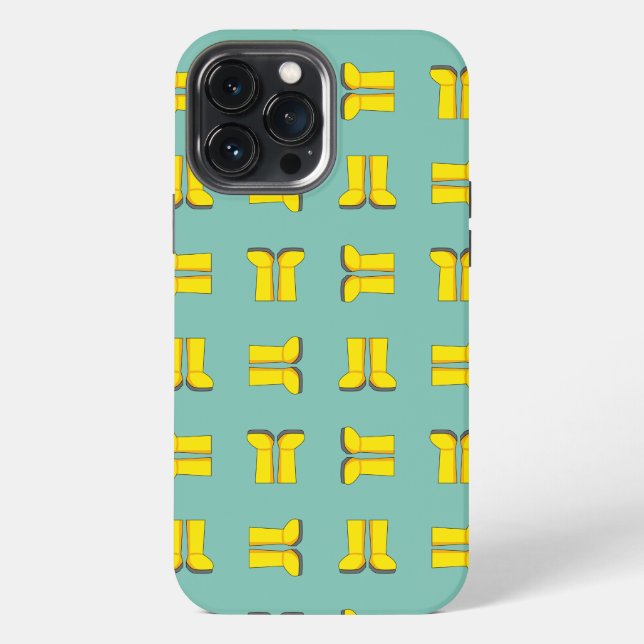 Yellow Rubber Rain Boots iPhone Case (Back)