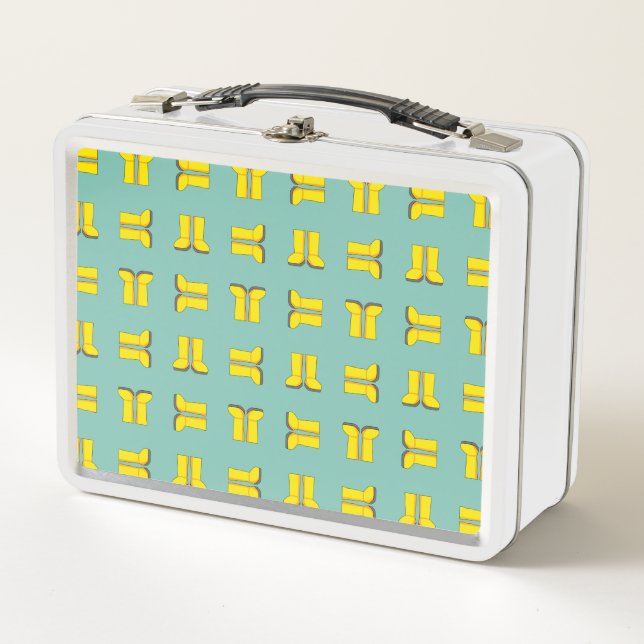 Yellow Rubber Rain Boots Metal Lunch Box (Front)