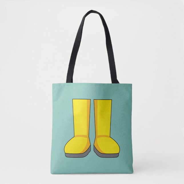 Yellow Rubber Rain Boots Tote Bag (Front)