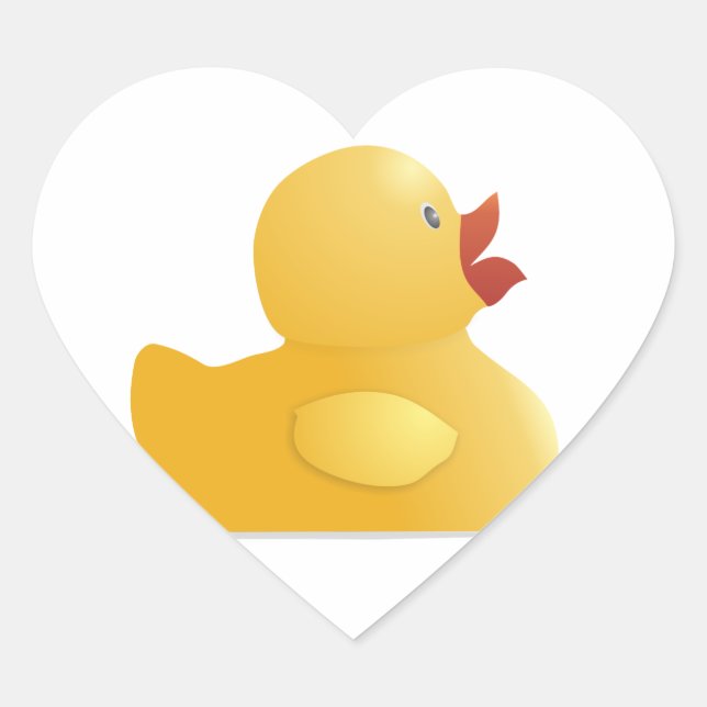 Yellow Rubberduck Heart Sticker (Front)