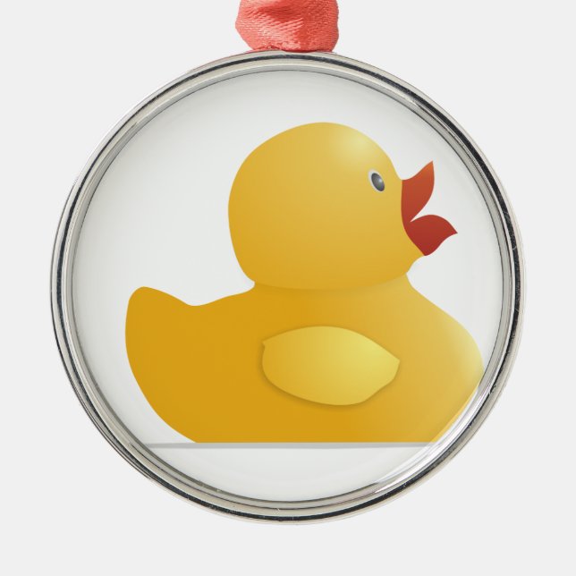 Yellow Rubberduck Metal Tree Decoration (Front)
