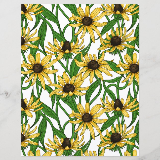 Yellow Rudbekia on white (Front)