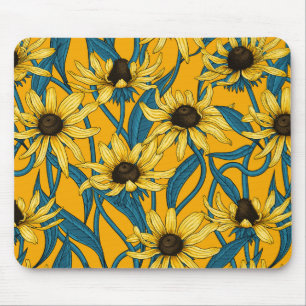 Yellow Rudbekia on yellow Mouse Pad