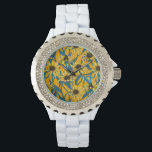 Yellow Rudbekia on yellow Watch<br><div class="desc">Hand-painted cvector pattern with yellow rudbekia flowers</div>