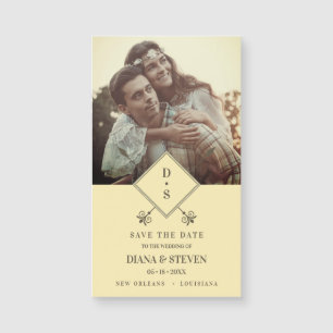 Yellow Rustic Boho Photo Engagement Save the Date