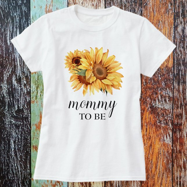 Yellow Rustic Sunflower Baby Shower T-Shirt (Creator Uploaded)