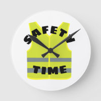 Yellow safety vest custom wall clock