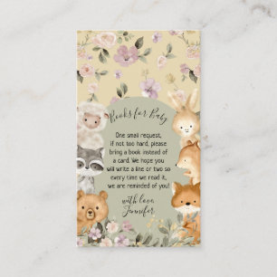 Yellow Sage Botanical Forest Animal Books Baby Enclosure Card