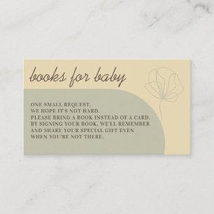 Yellow Sage Botanical Simple Boho Books Enclosure Card