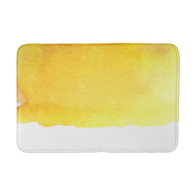 Yellow sand watercolor beach theme bath mat (Front)