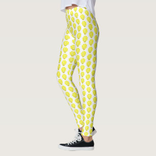 Yellow Scallop Sea Shell Seashell Beach Ocean Leggings