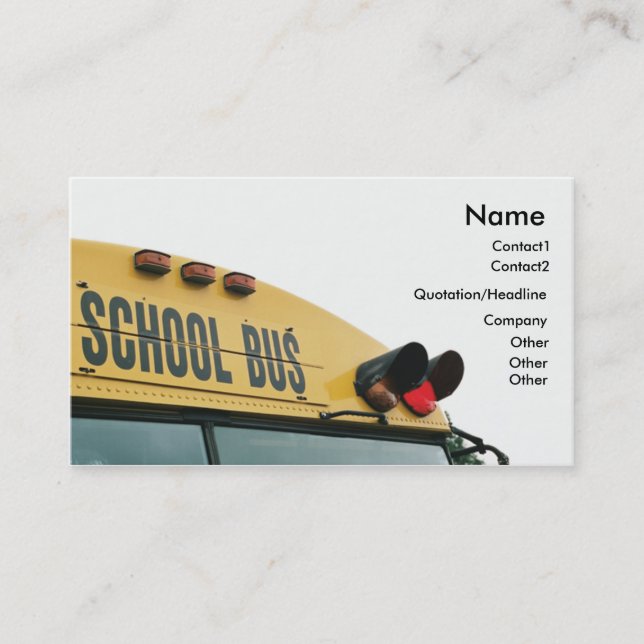 Yellow School Bus Business Card (Front)