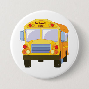 Yellow School Bus Button