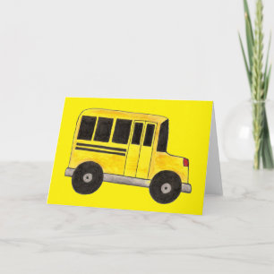 Yellow School Bus Driver Education Teacher Cards