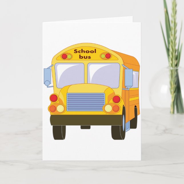 Yellow School Bus Greeting Cards (Front)