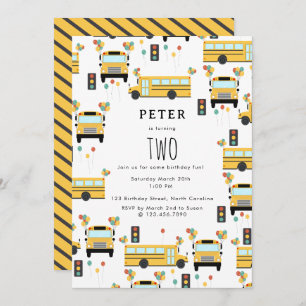 Yellow School Bus Kids Birthday Party Invitation