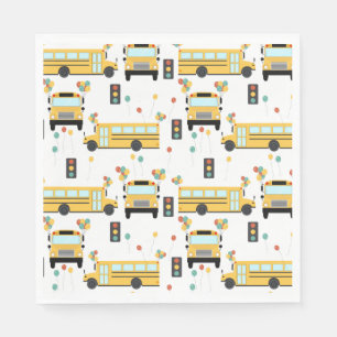 Yellow School Bus Kids Birthday Party Napkin