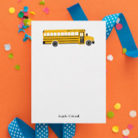 Yellow School Bus Personal Stationery Flat Cards