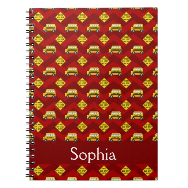 Yellow school bus &read sign back to school design notebook (Front)
